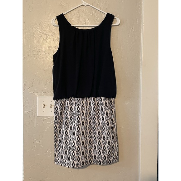 Wrangler Dresses & Skirts - Wrangler Dress Womens L Black White Sleeveless Geometric Print